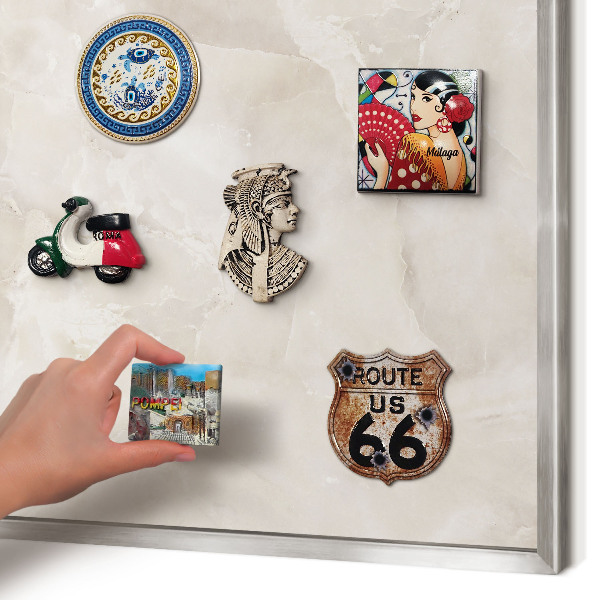 Lavagna magnetica decorativa da parete in colore argento Marmo beige