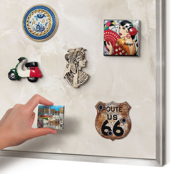 Lavagna magnetica decorativa da parete in colore argento Marmo beige