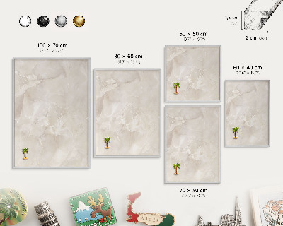 Lavagna magnetica decorativa da parete in colore argento Marmo beige