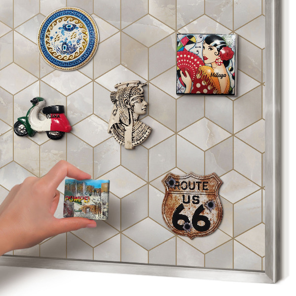 Lavagna magnetica decorativa da parete in colore argento Sfondo chl
