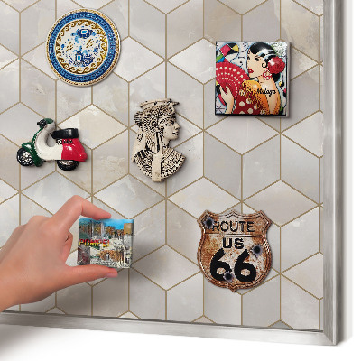 Lavagna magnetica decorativa da parete in colore argento Sfondo chl