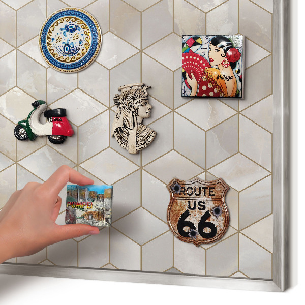 Lavagna magnetica decorativa da parete in colore argento Sfondo chl