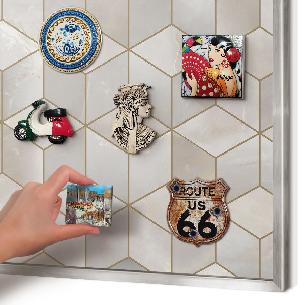 Lavagna magnetica decorativa da parete in colore argento Sfondo chl