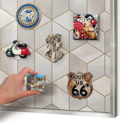 Lavagna magnetica decorativa da parete in colore argento Sfondo chl