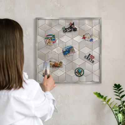 Lavagna magnetica decorativa da parete in colore argento Sfondo chl