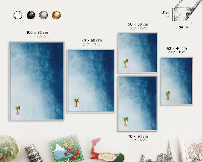 Lavagna magnetica decorativa da parete in colore argento Astrazioni blu