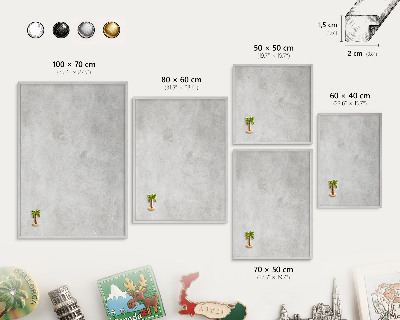 Lavagna magnetica decorativa da parete in colore argento Grigio eleganza t