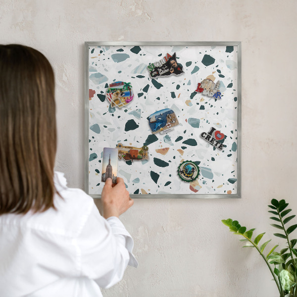 Lavagna magnetica decorativa da parete in colore argento Modelli dinamici