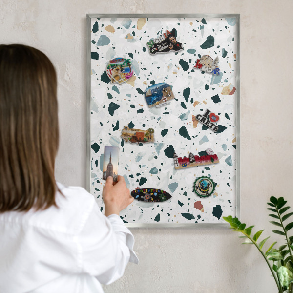 Lavagna magnetica decorativa da parete in colore argento Modelli dinamici