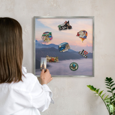 Lavagna magnetica decorativa da parete in colore argento Viaggio nel cielo