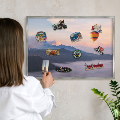 Lavagna magnetica decorativa da parete in colore argento Viaggio nel cielo