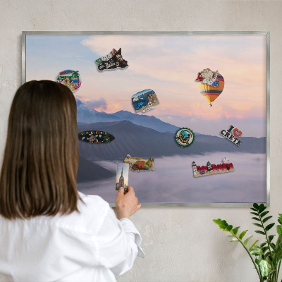 Lavagna magnetica decorativa da parete in colore argento Viaggio nel cielo