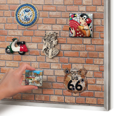 Lavagna magnetica decorativa da parete in colore argento Muro di mattoni