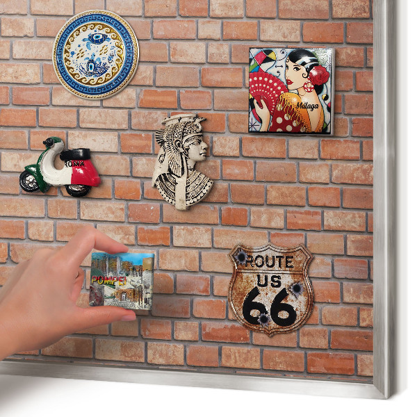 Lavagna magnetica decorativa da parete in colore argento Muro di mattoni