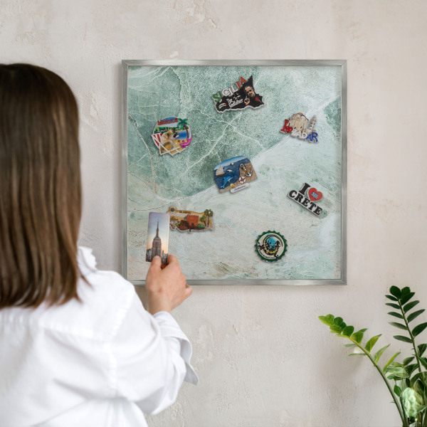 Lavagna magnetica decorativa da parete in colore argento Texture verdi