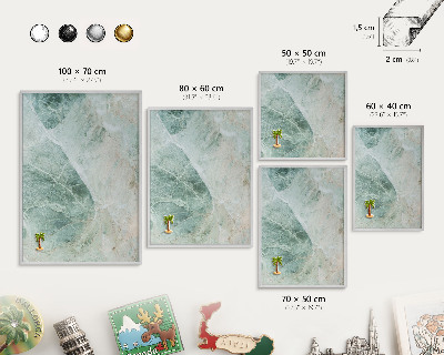 Lavagna magnetica decorativa da parete in colore argento Texture verdi