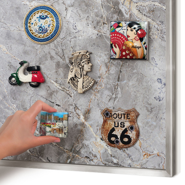 Lavagna magnetica decorativa da parete in colore argento Marmo aggiunto
