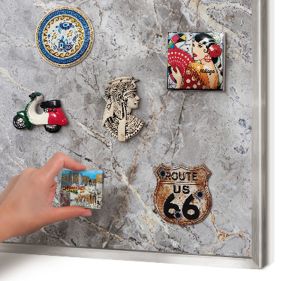 Lavagna magnetica decorativa da parete in colore argento Marmo aggiunto