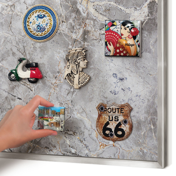 Lavagna magnetica decorativa da parete in colore argento Marmo aggiunto
