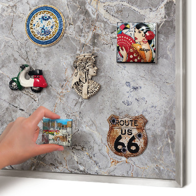 Lavagna magnetica decorativa da parete in colore argento Marmo aggiunto