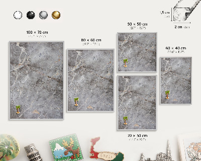 Lavagna magnetica decorativa da parete in colore argento Marmo aggiunto