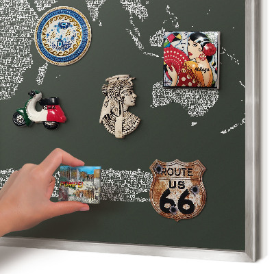 Lavagna magnetica decorativa da parete in colore argento Mappa testuale
