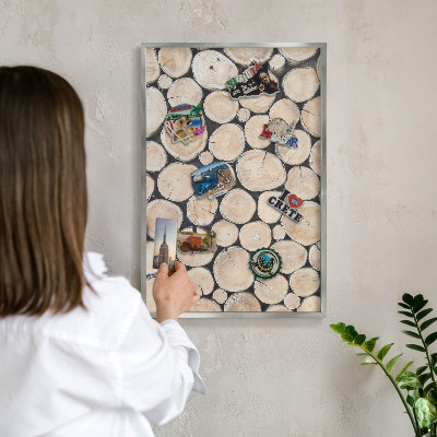 Lavagna magnetica decorativa da parete in colore argento Struttura in acciaio