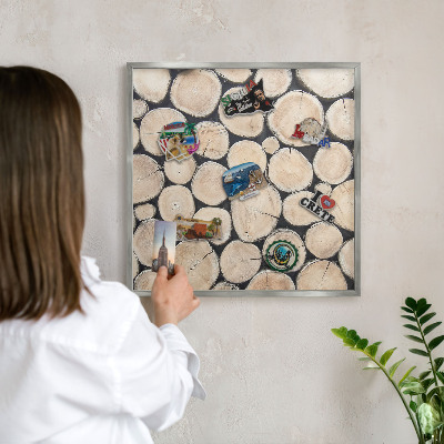 Lavagna magnetica decorativa da parete in colore argento Struttura in acciaio