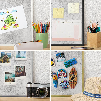 Lavagna per calamite con cornice d'argento Calcestruzzo grezzo