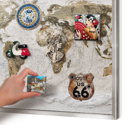 Lavagna magnetica decorativa da parete in colore argento Mappa altimetrica