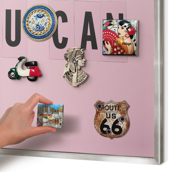 Lavagna magnetica decorativa da parete in colore argento Motivazione quotidiana