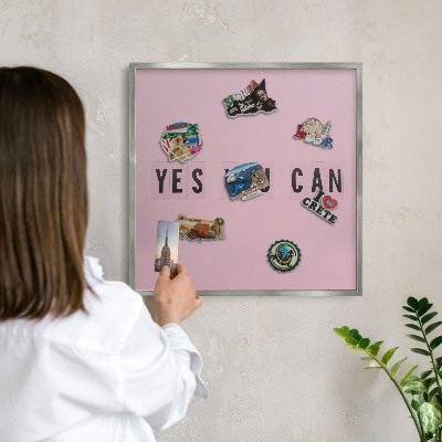 Lavagna magnetica decorativa da parete in colore argento Motivazione quotidiana