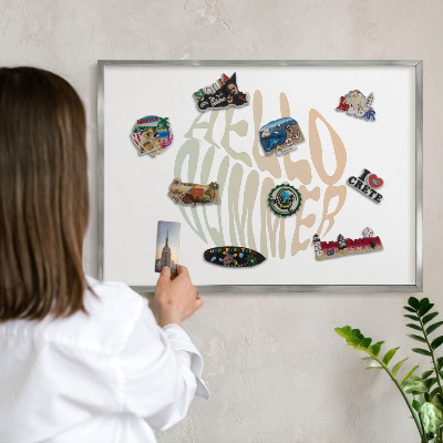 Lavagna magnetica decorativa da parete in colore argento Ciao estate