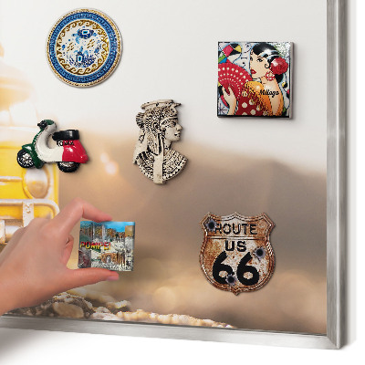Lavagna magnetica decorativa da parete in colore argento Viaggio retrò
