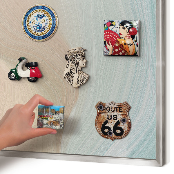 Lavagna magnetica decorativa da parete in colore argento Vortice pastello