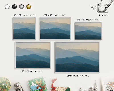 Lavagna magnetica decorativa da parete in colore argento Panorami montani