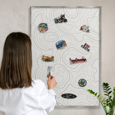 Lavagna magnetica decorativa da parete in colore argento Stile geometrico