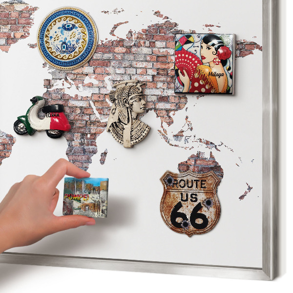 Lavagna magnetica decorativa da parete in colore argento Brickworld
