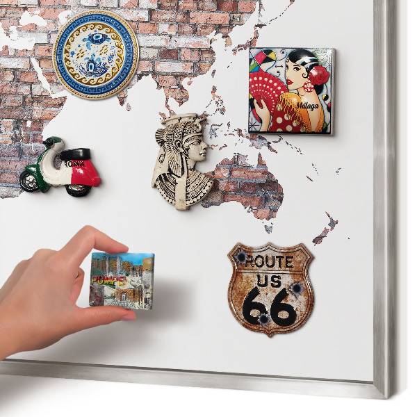 Lavagna magnetica decorativa da parete in colore argento Brickworld