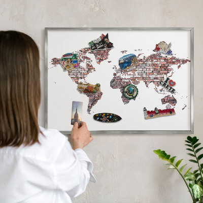 Lavagna magnetica decorativa da parete in colore argento Brickworld