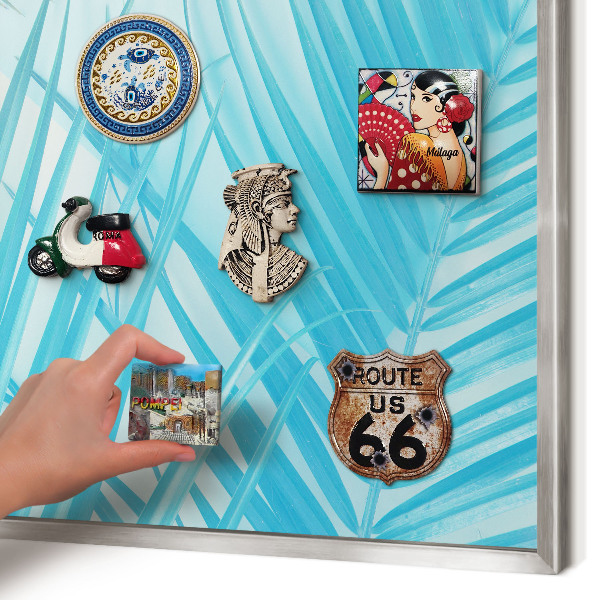 Lavagna per calamite con cornice d'argento Eleganza tropicale