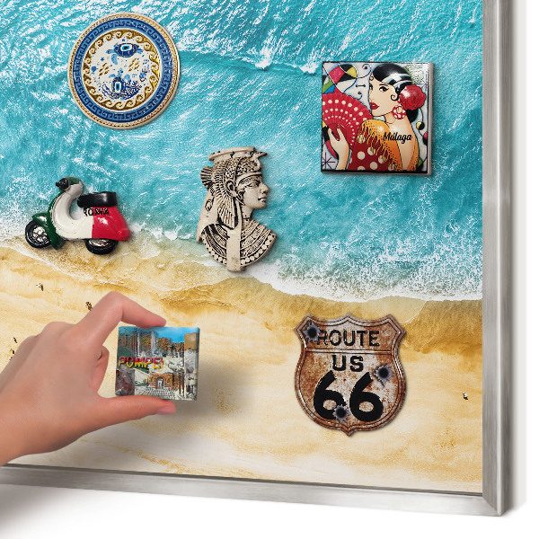 Lavagna magnetica decorativa da parete in colore argento Mare e spiaggia