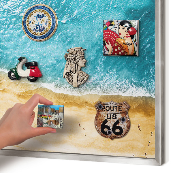Lavagna magnetica decorativa da parete in colore argento Mare e spiaggia