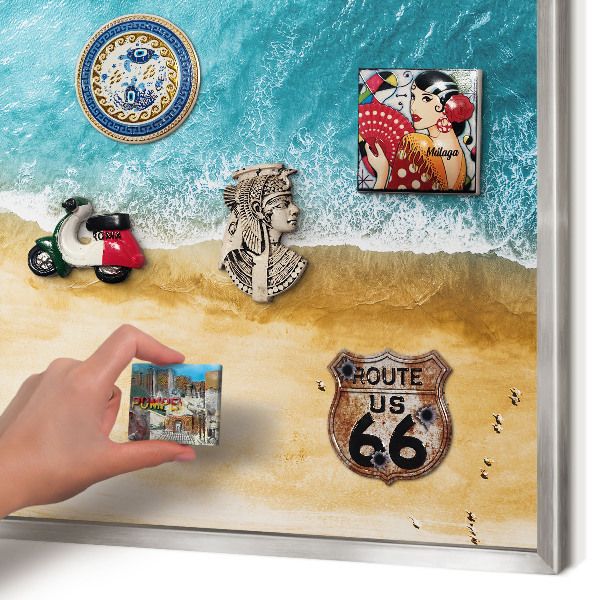 Lavagna magnetica decorativa da parete in colore argento Mare e spiaggia