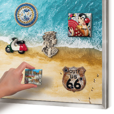 Lavagna magnetica decorativa da parete in colore argento Mare e spiaggia