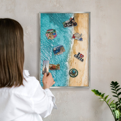 Lavagna magnetica decorativa da parete in colore argento Mare e spiaggia
