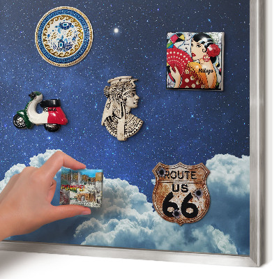 Lavagna magnetica decorativa da parete in colore argento Notte cosmica