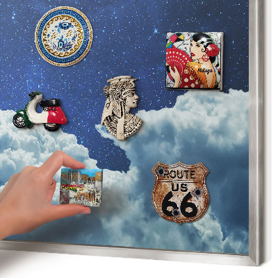 Lavagna magnetica decorativa da parete in colore argento Notte cosmica