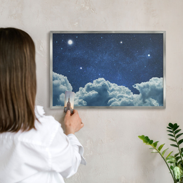 Lavagna magnetica decorativa da parete in colore argento Notte cosmica