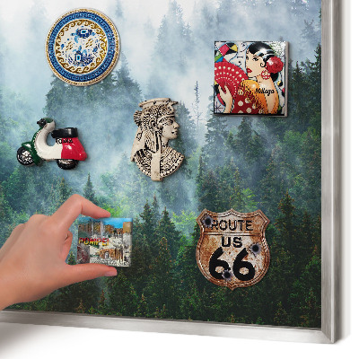Lavagna magnetica decorativa da parete in colore argento Foresta misteriosa